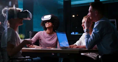 Young People Testing a VR Headset
