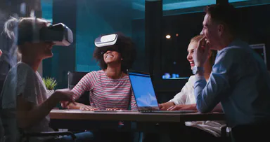 Young People Testing a VR Headset