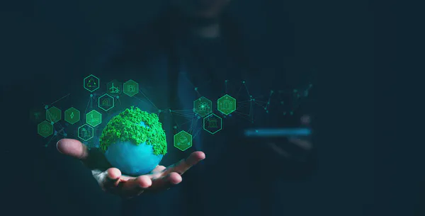 Planet earth held in someone's hand