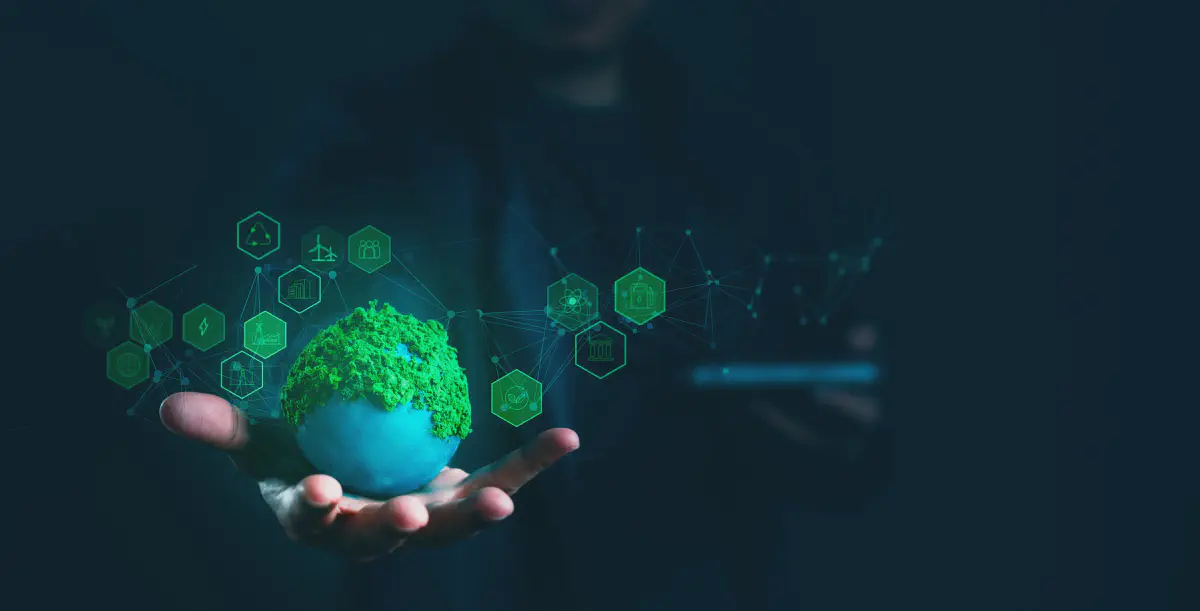 Planet earth held in someone's hand