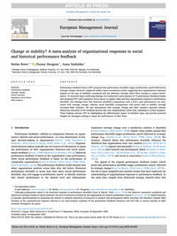 Verandering of stabiliteit? Een meta-analyse van organisatiereacties op sociale en historische prestatiefeedback