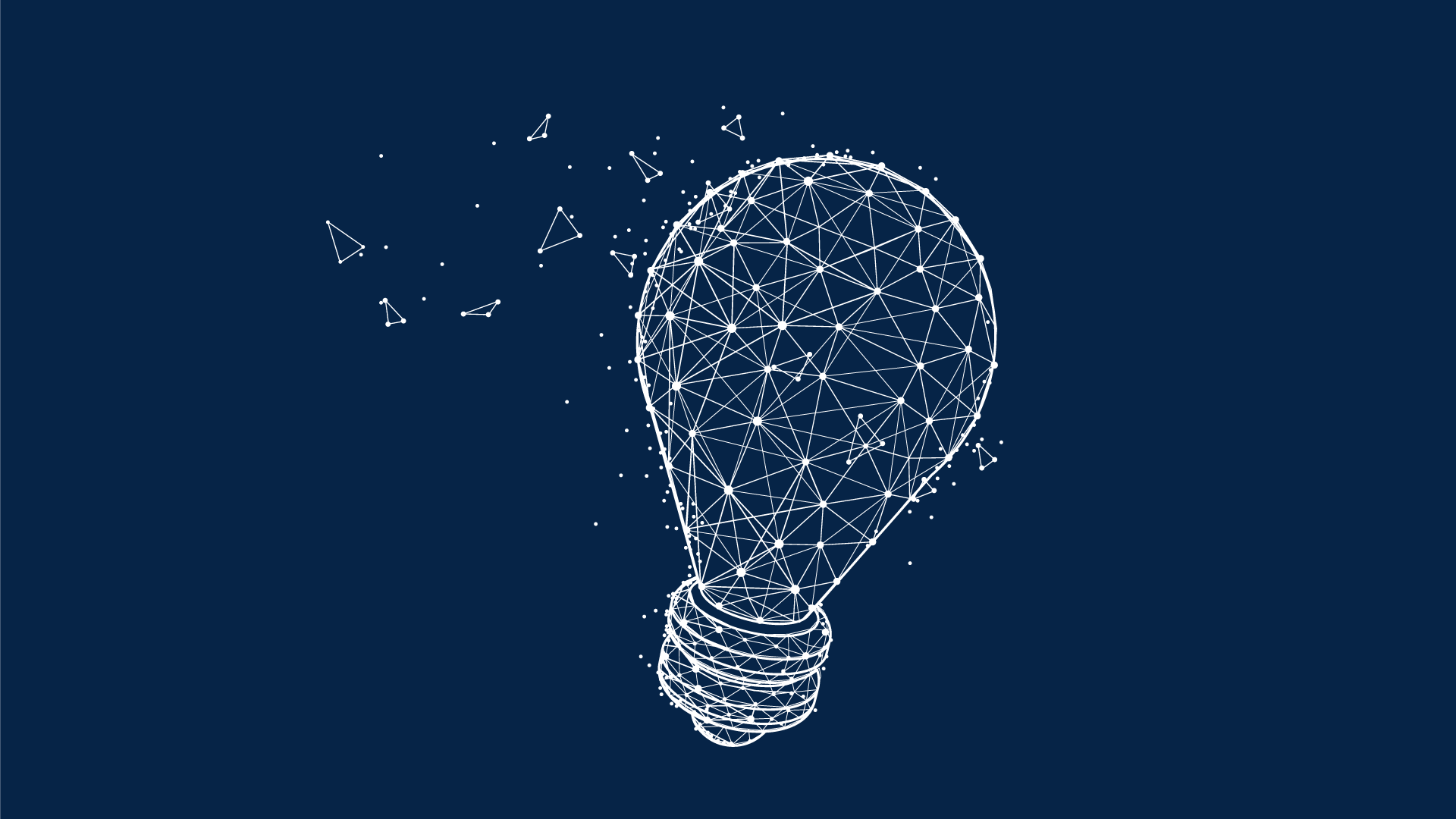 Network Lightbulb Blue Background