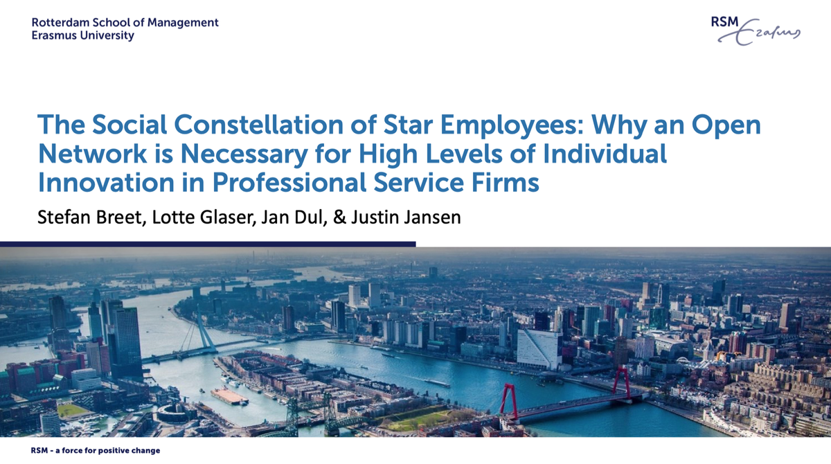 The Social Constellation of Star Employees: Why an Open Network is Necessary for High Levels of Individual Innovation in Professional Service Firms