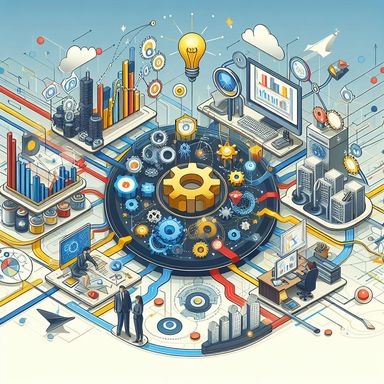 An AI-generated image of business model innovation elements.