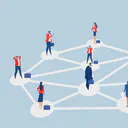 A drawing of a network of people.